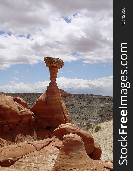 A toad stool formation in southern Utah. A toad stool formation in southern Utah