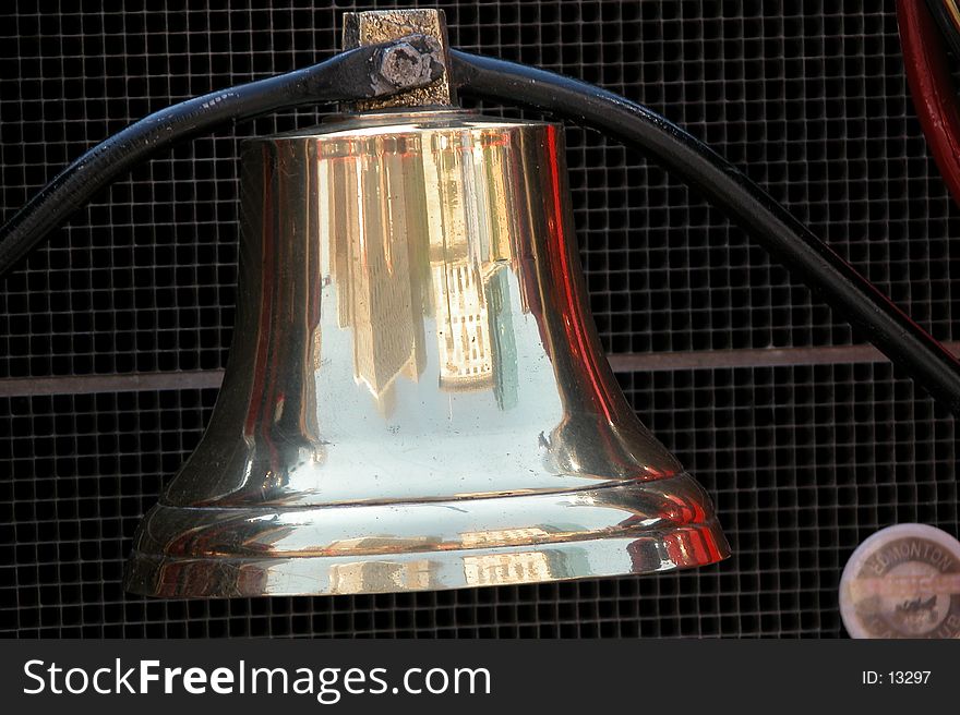 Brass bell close up from an old fire truck