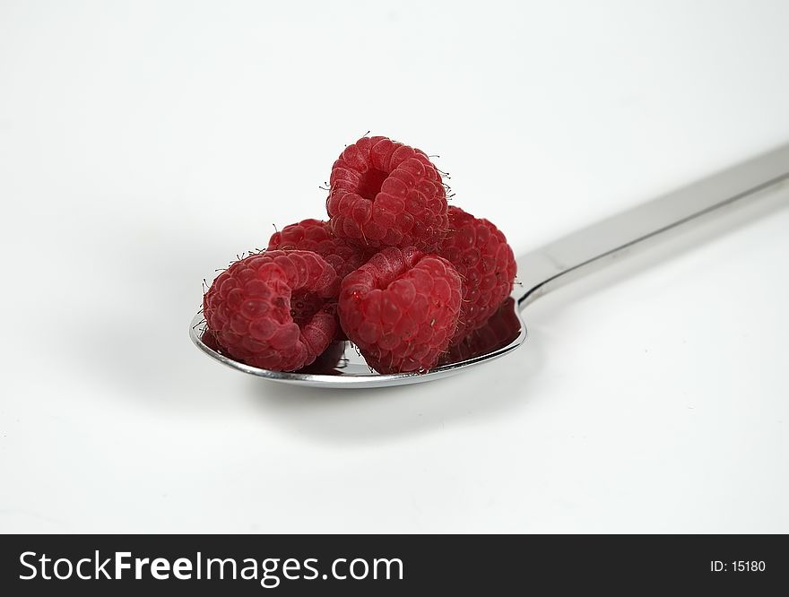 Photo of a Spoonful of Rasberries