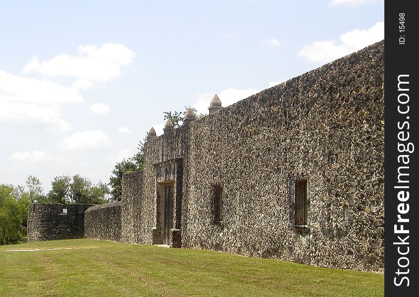 Both, actually - the Mission Spiritu Santo is inside the fort. This is one of the side walls of the fort, located in Goliad State Park, Goliad, Texas. Goliad is the site of an historic battle in Texas's fight for independence from Mexico. Both, actually - the Mission Spiritu Santo is inside the fort. This is one of the side walls of the fort, located in Goliad State Park, Goliad, Texas. Goliad is the site of an historic battle in Texas's fight for independence from Mexico.