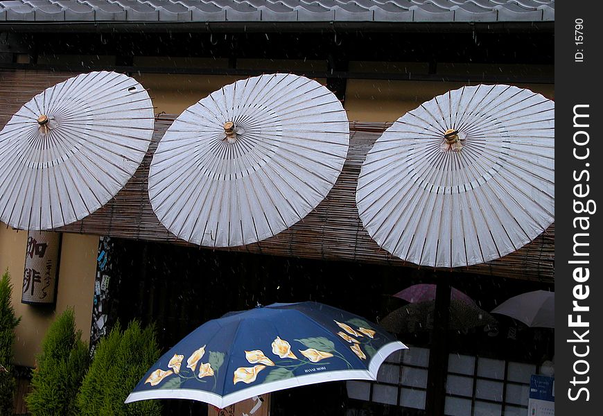 New and old umbrellas in Japan