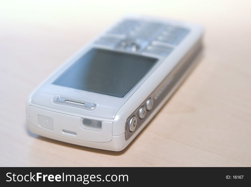 A white and silver Mobile Phone