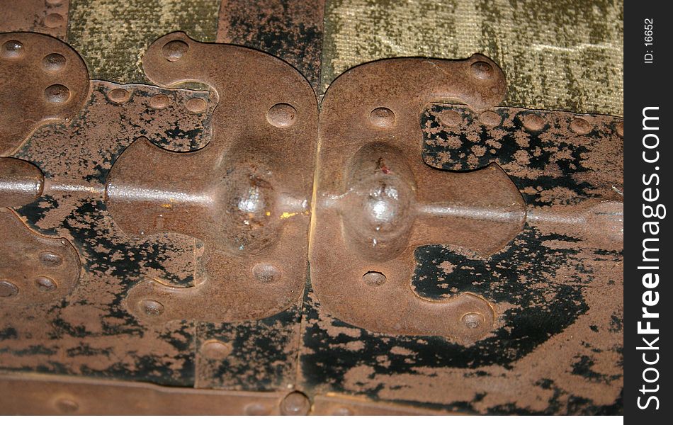 Hinge from my grandmother's old lingerie trunk. Hinge from my grandmother's old lingerie trunk