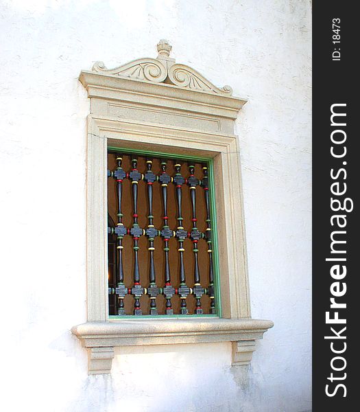 Details of window in Spanish type mansion. Details of window in Spanish type mansion