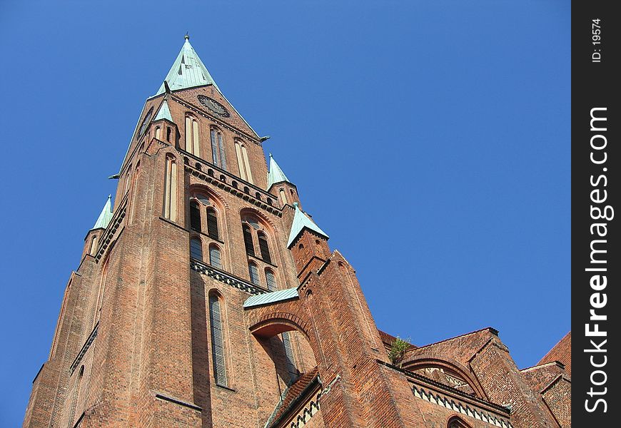 600 years old gothic cathedral of Schwerin, Germany.