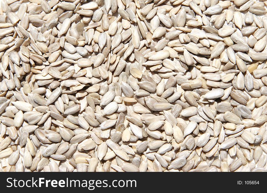 Close-up of hulled raw sunflower seeds shot with Canon 20D.