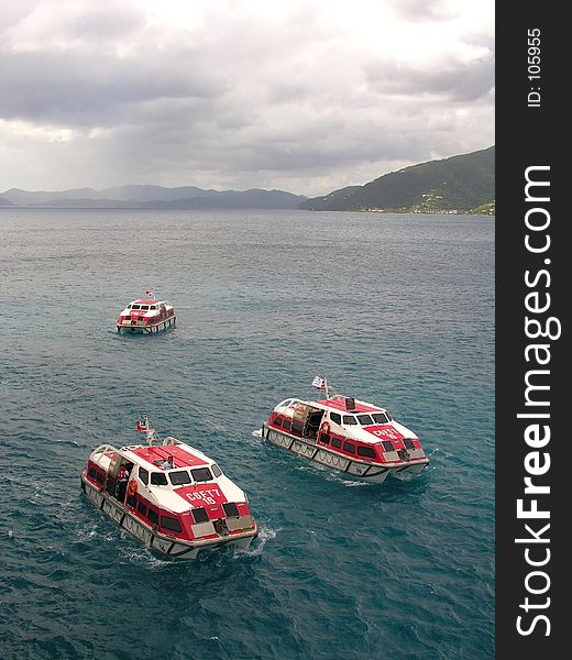 Lifeboats of a cruiseship