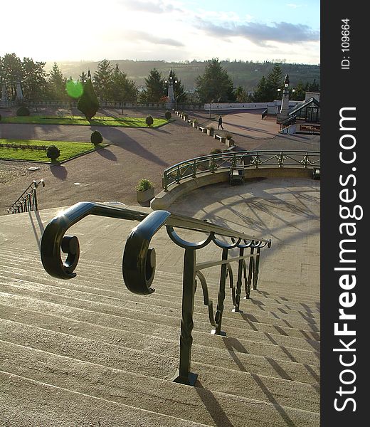 Double handrail and stairs