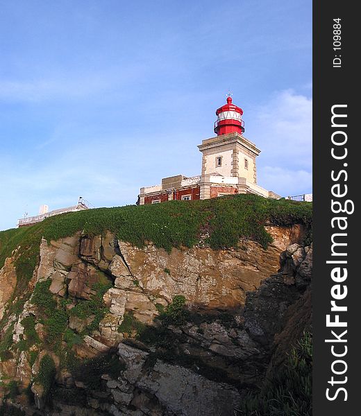 Lighhouse from the cliff. Lighhouse from the cliff