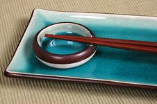 Plate, Dipping Bowl, With Chop Sticks Stock Photo Plate, Dipping Bowl, With Chop Sticks Stock Photo