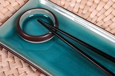 Plate, Dipping Bowl And Chop Sticks 2 Stock Photos Plate, Dipping Bowl And Chop Sticks 2 Stock Photos