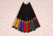 Multi Colored Chop Sticks On Mat Stock Photography Multi Colored Chop Sticks On Mat Stock Photography