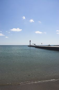 Clear Beach Water By Lighthouse Royalty Free Stock Photos Clear Beach Water By Lighthouse Royalty Free Stock Photos