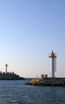 A Lighthouse In Herzlia Marina Royalty Free Stock Image A Lighthouse In Herzlia Marina Royalty Free Stock Image
