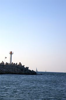 A Lighthouse In Herzlia Marina Royalty Free Stock Photos A Lighthouse In Herzlia Marina Royalty Free Stock Photos