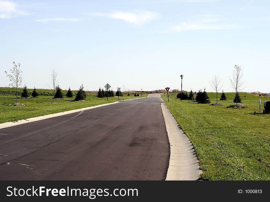 Image of a road in a community. Image of a road in a community