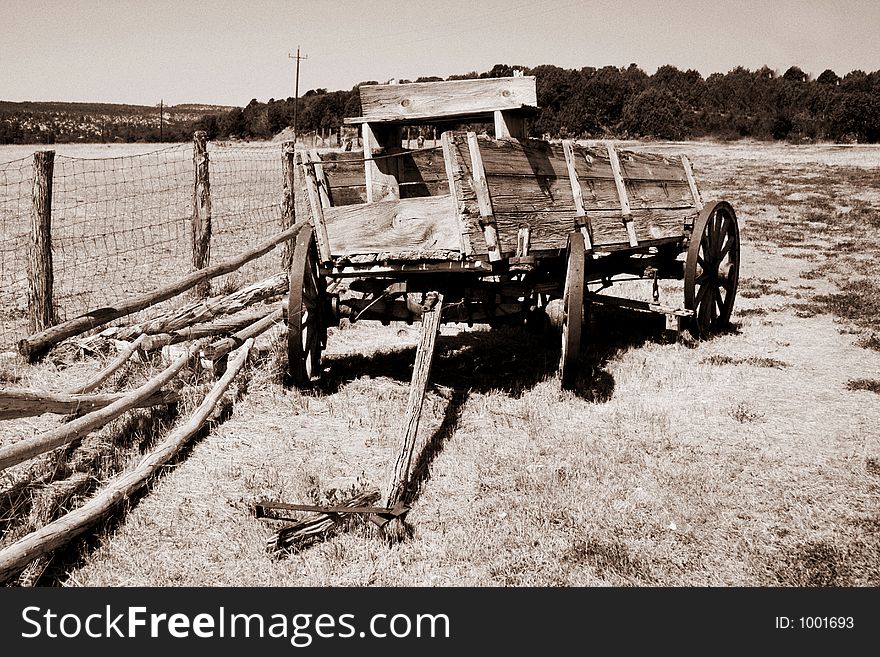 Old wagon wheel