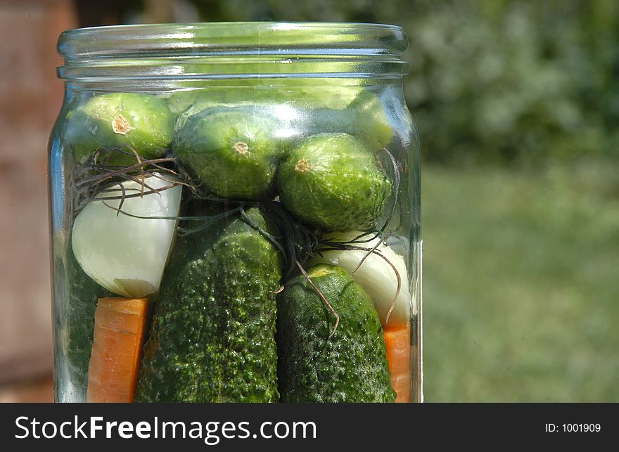 Pickles in glass