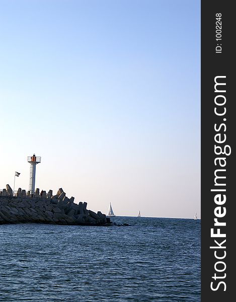 A lighthouse in Herzlia marina
