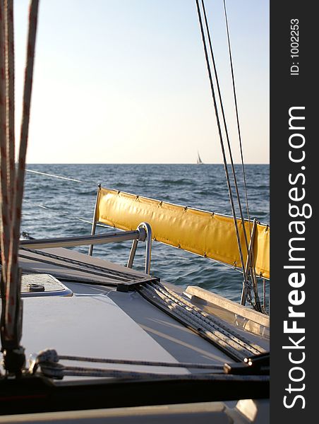 Yacht in Mediterranean sea. Yacht in Mediterranean sea