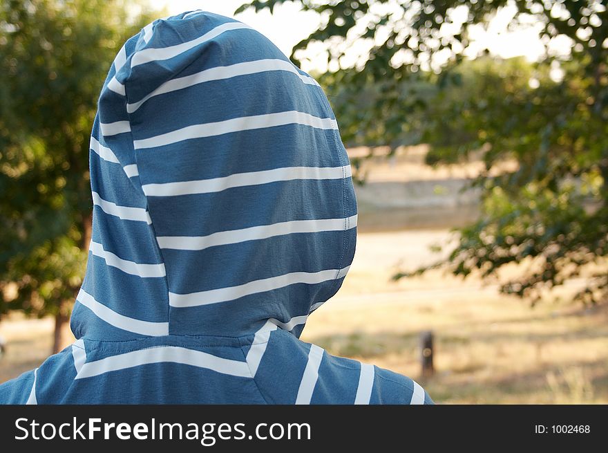 Striped t-sirt with hood