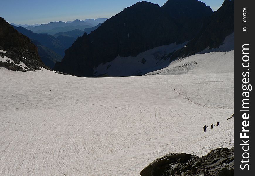 A view of the Col du Sélé (Alpes, France) in July.