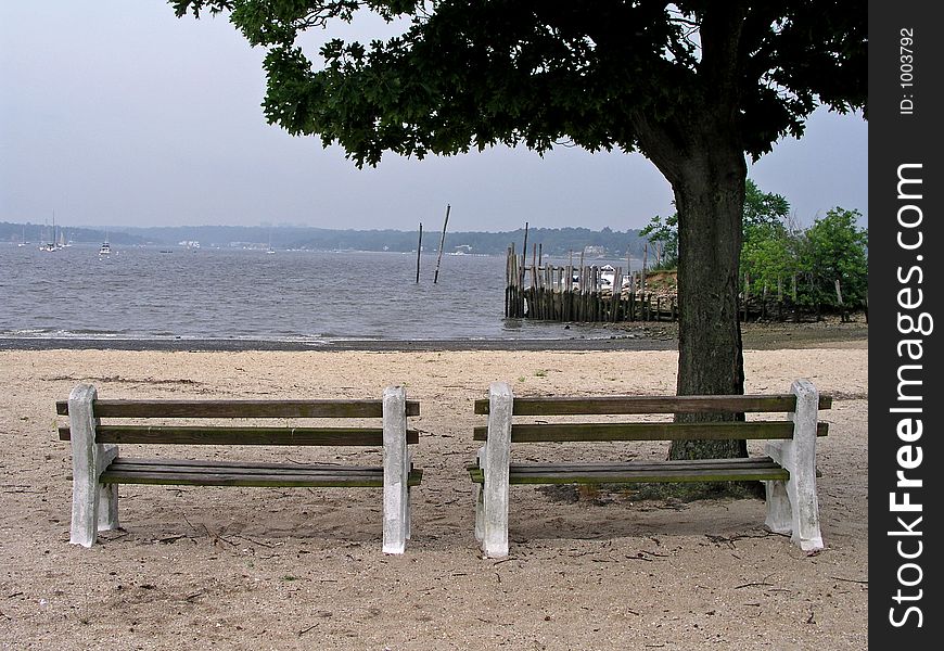 Benches Overlooking The Water