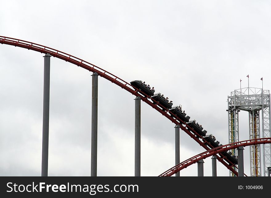 Roller coaster in park. Roller coaster in park