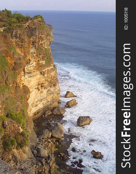 The white stone beach from the island bali - indonesia. The white stone beach from the island bali - indonesia