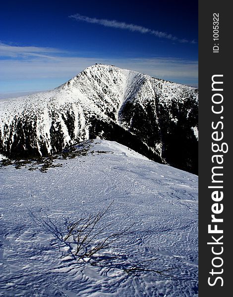 The highest mountain of Czech republic (Sněžka) in winter. The highest mountain of Czech republic (Sněžka) in winter.