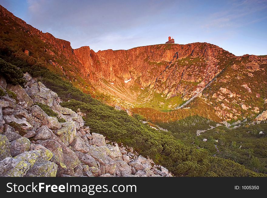 Morning in Giant mountains in Poland.