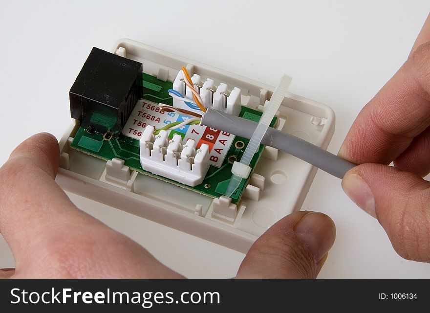 Connecting network cable to a catbox. Connecting network cable to a catbox