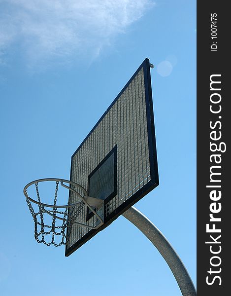 Nice shot of streetball basket...