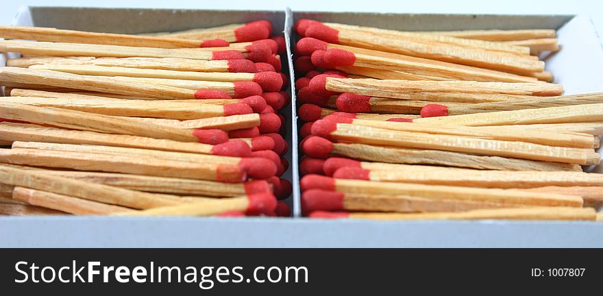 Pile of matches in box