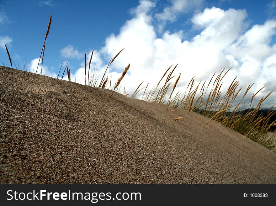 Sand dunes and lue sky. Sand dunes and lue sky