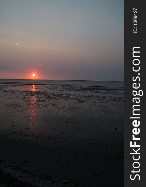 Sunset over namibian tidelands. Sunset over namibian tidelands.