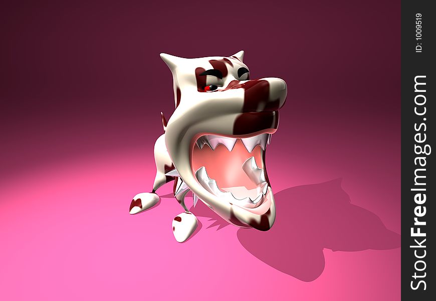 3D generated agressive dog