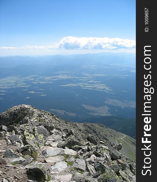 Scenic point on the Slovakia Mountain - KRIVAŃ 2494 mnm - High Tatry, sky and clouds. Scenic point on the Slovakia Mountain - KRIVAŃ 2494 mnm - High Tatry, sky and clouds