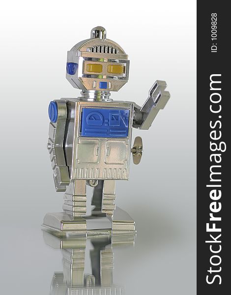 Clockwork toy robot.