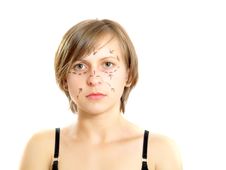 Face With Lines For Cosmetic Surgery Stock Image Face With Lines For Cosmetic Surgery Stock Image