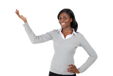 Free Business Woman Presenting Into Copyspace Royalty Free Stock Photos - 10003868