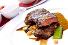 Sirloin Strip Steak With Green Beans ,vegetables A Stock Photography Sirloin Strip Steak With Green Beans ,vegetables A Stock Photography