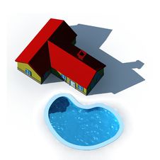 House With Swimming Pool Stock Photos