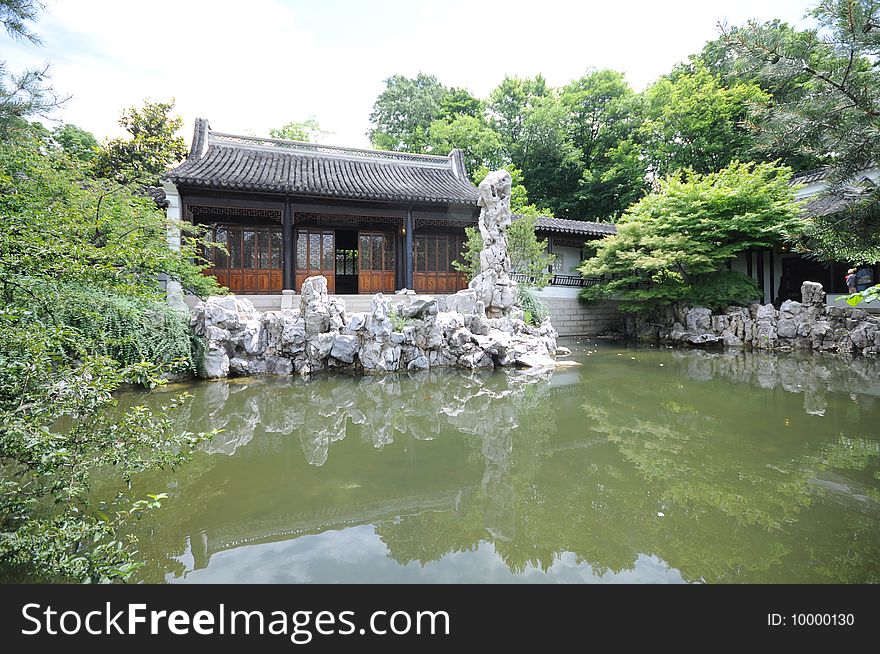 Chinese scholar garden with amazing landscaping. Chinese scholar garden with amazing landscaping