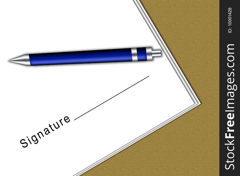 Contract with signature space and a pen