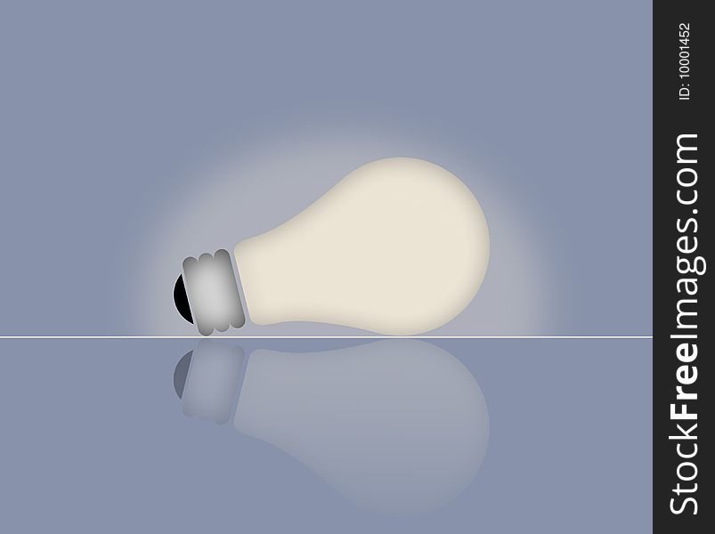Bulb laying on blue background. Bulb laying on blue background
