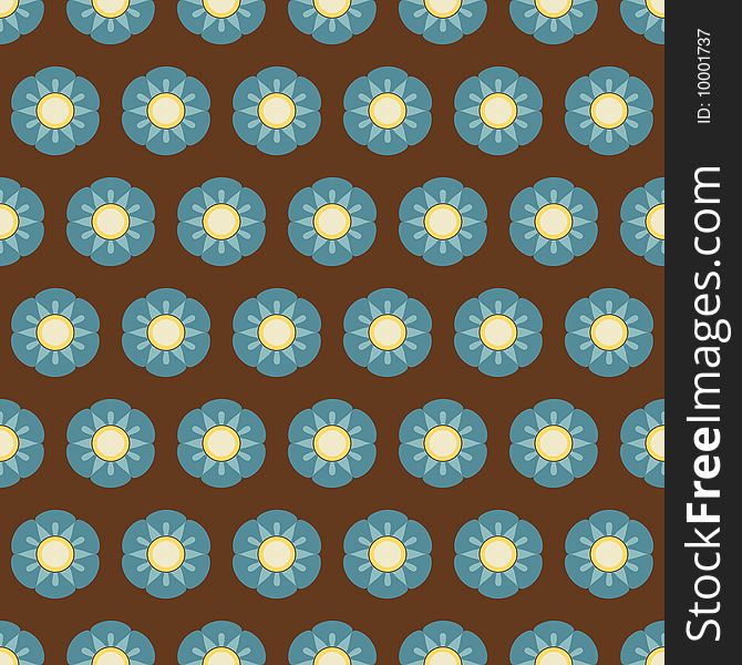 Yellow and blue seamless flowers pattern. Yellow and blue seamless flowers pattern
