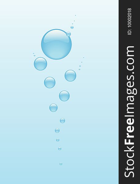 Blue bubbles of different size, vector illustration