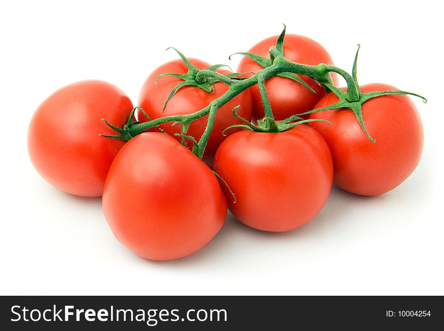 Group of six red fresh tomatoes. Group of six red fresh tomatoes