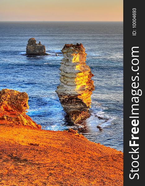 HDR of limestone stacks along Great Ocean Drive, Australia. HDR of limestone stacks along Great Ocean Drive, Australia